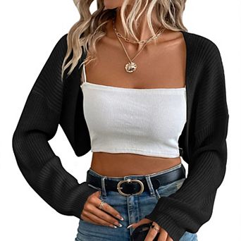 Women's Long Sleeve Cardigan Sweater Open Front Knit Jacket Lightweight Casual Layering Sweater