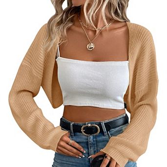 Women's Long Sleeve Cardigan Sweater Open Front Knit Jacket Lightweight Casual Layering Sweater