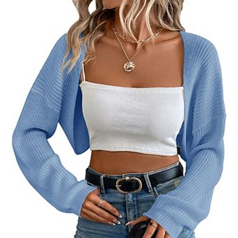 Women's Long Sleeve Cardigan Sweater Open Front Knit Jacket Lightweight Casual Layering Sweater