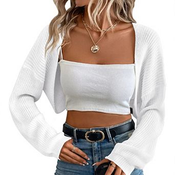 Women's Long Sleeve Cardigan Sweater Open Front Knit Jacket Lightweight Casual Layering Sweater