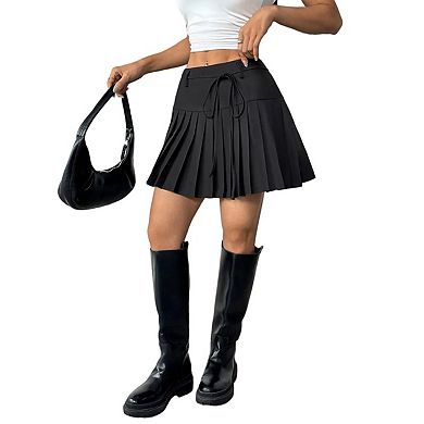 Skirts for Women Y2k Mini Skirt Casual Drawstring Pleated Cheer Summer Skirt
