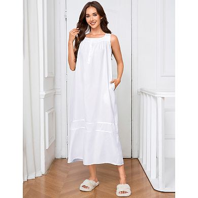Nightgowns for Women Tank Sleeveless Soft Sleep Dress