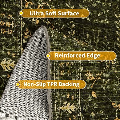 Area Rug for Living Room, Vintage Retro Boho Rug, Washable Non Slip & Low Pile Carpet