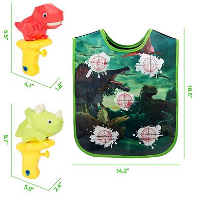 4-Piece Dinosaur Water Gun Battle Set with Vest