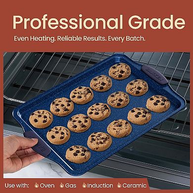 BAKKEN 3-Piece Nonstick Carbon Steel Cookie Sheets Set with Silicone Handles
