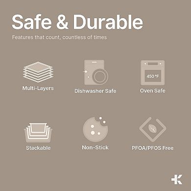 BAKKEN 3-Piece Nonstick Carbon Steel Cookie Sheets Set with Silicone Handles