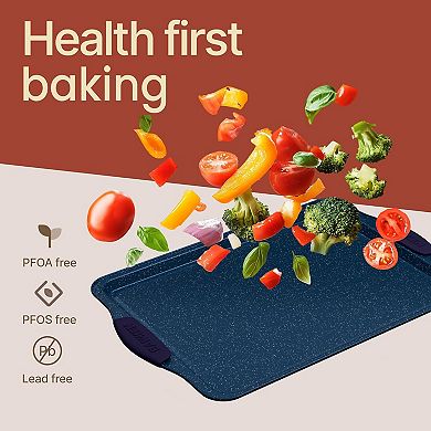 BAKKEN 3-Piece Nonstick Carbon Steel Cookie Sheets Set with Silicone Handles