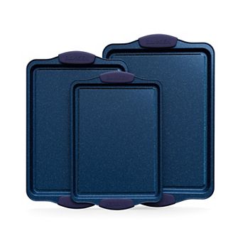 BAKKEN 3 pc Nonstick Carbon Steel Cookie Sheets Set with Silicone Handles