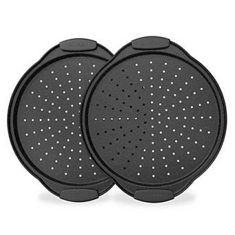 Pizza Tray Carbon Steel Pizza Pan with Holes & Non-Stick Coating PFOA PFOS & PTFE Free by Bakken