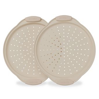 Pizza Tray Carbon Steel Pizza Pan with Holes & Non-Stick Coating PFOA PFOS & PTFE Free by Bakken