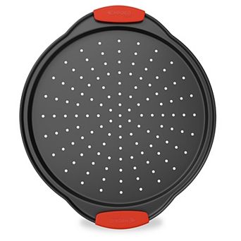 Pizza Tray Carbon Steel Pizza Pan with Holes & Non-Stick Coating PFOA PFOS & PTFE Free by Bakken