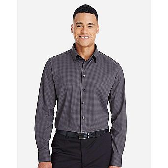 Devon & Jones CrownLux Performance Tonal Mini Check Woven Dress Shirt