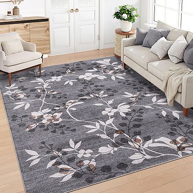 Modern Washable Area Rug Non Slip Stain Resistant Vacuum Clean Ultra Thin Carpet for Bedroom