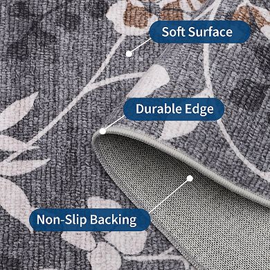 Modern Washable Area Rug Non Slip Stain Resistant Vacuum Clean Ultra Thin Carpet for Bedroom