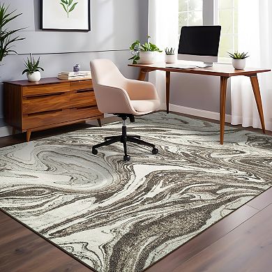 Abstract Area Rug Machine Washable Non Slip Non Shedding Stain Resistant Floor Cover for Bedroom