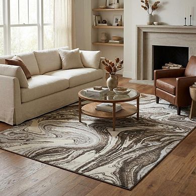 Abstract Area Rug Machine Washable Non Slip Non Shedding Stain Resistant Floor Cover for Bedroom