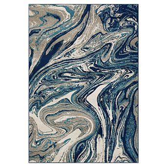 Abstract Area Rug Machine Washable Non Slip Non Shedding Stain Resistant Floor Cover for Bedroom