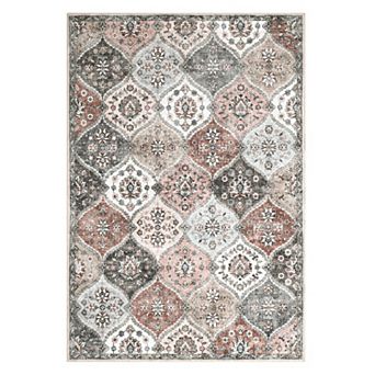 Abstract Area Rug Machine Washable Vacuum Clean Stain Resistant Floor Cover for Kid's Room Playroom