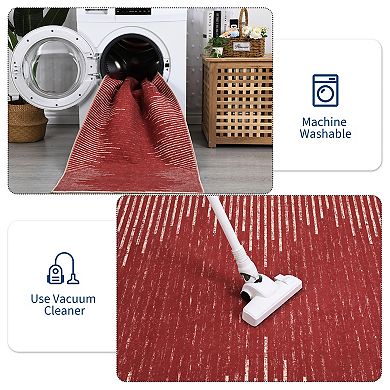 Modern Area Rug Machine Washable Vacuum Clean Ultra Thin Stain Resistant Carpet for Kid's Room