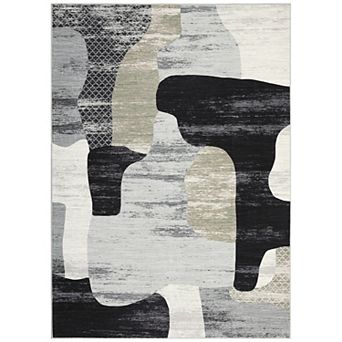 Modern Area Rug Low Pile Pet Friendly Non Slip Vacuum Clean Carpet for Kid's Room Playroom