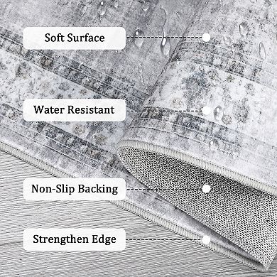 Boho Area Rug Machine Washable Non Shedding Stain Resistant Floor Cover for Living Room Laundry