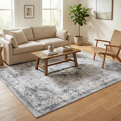 Boho Area Rug Machine Washable Non Shedding Stain Resistant Floor Cover for Living Room Laundry