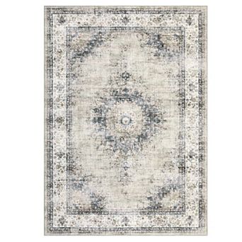Boho Area Rug Machine Washable Non Shedding Stain Resistant Floor Cover for Living Room Laundry