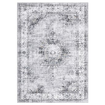 Boho Area Rug Machine Washable Non Shedding Stain Resistant Floor Cover for Living Room Laundry