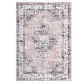 Boho Area Rug Machine Washable Non Shedding Stain Resistant Floor Cover for Living Room Laundry