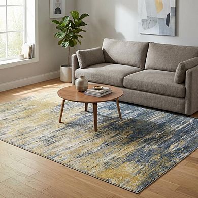 Abstract Area Rug Machine Washable Non Shedding Pet Friendly Stain Resistant Carpet for Dining Room