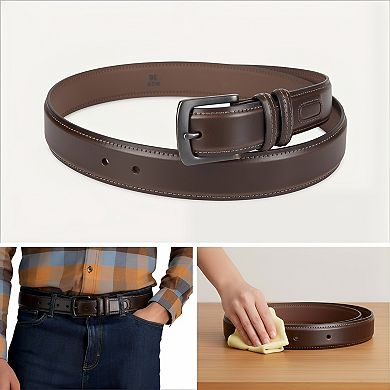 Leather Casual Belt for Jeans Khakis and Chinos Classic Design