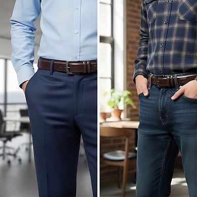 Leather Casual Belt for Jeans Khakis and Chinos Classic Design