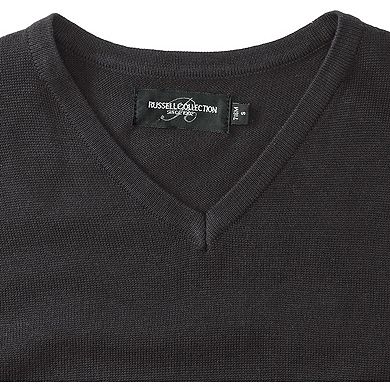 Russell Collection Mens V-Neck Sleevless Knitted Pullover Top / Jumper