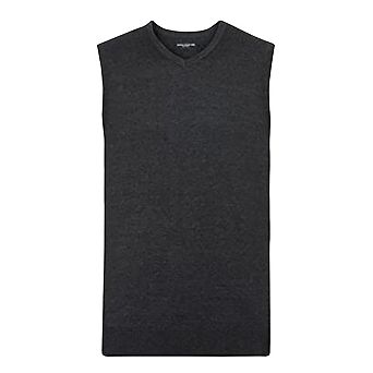 Russell Collection Mens V-Neck Sleevless Knitted Pullover Top / Jumper