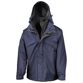 Result Mens 3 in 1 Zip And Clip StormDri Waterproof Windproof Jacket