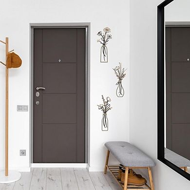 Rustic Metal Flower Wall Art Farmhouse Decor Set of 3