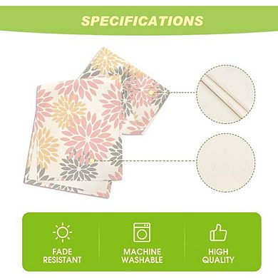 Pink Dahlia Floral Summer Table Runner 13 x 72 Inch Spring Dining Decor