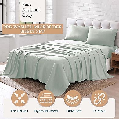 Bedding Set, Pre-Washed Ultra Soft & Breathable Bed Sheet, Fade Resistant Cozy Brushed Microfiber