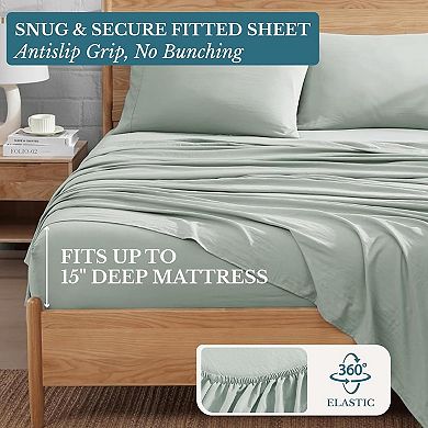 Bedding Set, Pre-Washed Ultra Soft & Breathable Bed Sheet, Fade Resistant Cozy Brushed Microfiber