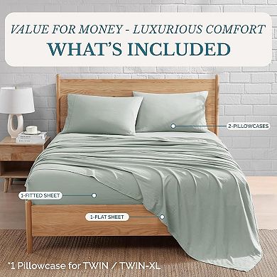 Bedding Set, Pre-Washed Ultra Soft & Breathable Bed Sheet, Fade Resistant Cozy Brushed Microfiber