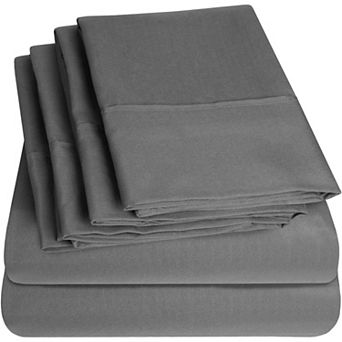 Bed Sheets Queen Size- 6 pc 1500 Supreme Collection Fine Brushed Microfiber Deep Pocket Sheet Set