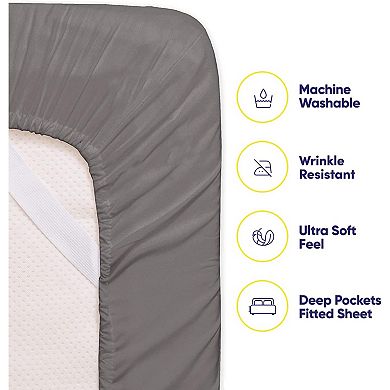 Bed Sheets Queen Size- 6 Piece 1500 Supreme Collection Fine Brushed Microfiber Deep Pocket Sheet Set