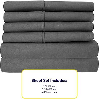 Bed Sheets Queen Size- 6 Piece 1500 Supreme Collection Fine Brushed Microfiber Deep Pocket Sheet Set