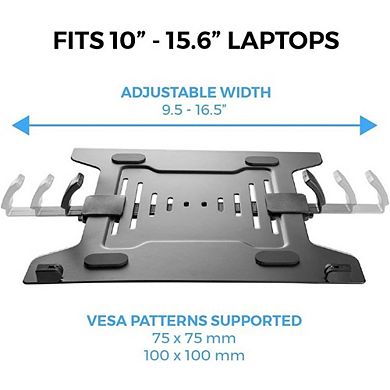 Laptop VESA Mount Tray with Adjustable Clamps for Monitor Arms