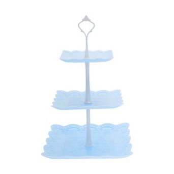 3 tier Dessert Cupcake Stand, Square Cup Cake Holder Tower with Tiered Serving Tray
