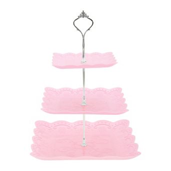 3 tier Dessert Cupcake Stand, Square Cup Cake Holder Tower with Tiered Serving Tray