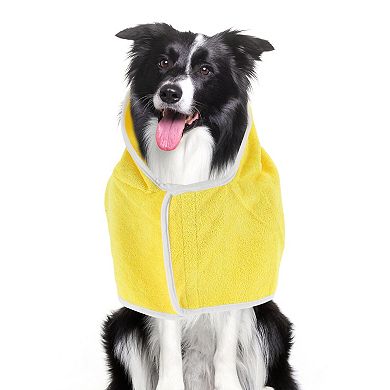 1 Pc Dog Bathrobe Soft Fast-Drying Pet Towel Bath Robe Absorbent Dog Drying Coat Bath Robe