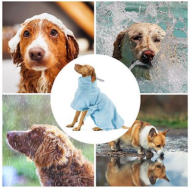 1 Pc Dog Bathrobe Drawstring Pet Towel Soft Fast-Drying for Cats and Dogs