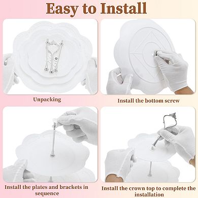 3 Tier Dessert Cupcake Stand, Round Cup Cake Holder Tower with Tiered Serving Tray