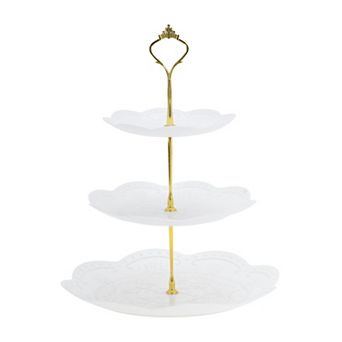 3 tier Dessert Cupcake Stand, Round Cup Cake Holder Tower with Tiered Serving Tray